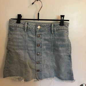 Denim button down skirt